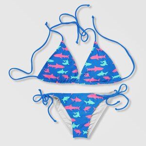 Women's Shark Print Bikini - 2 Piece - Blue
